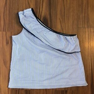 J.Crew Striped One-Sleeve Top - Size 8